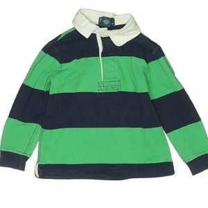 3T Boy Toddler Ralph Lauren long sleeve striped polo rugby shirt green/blue